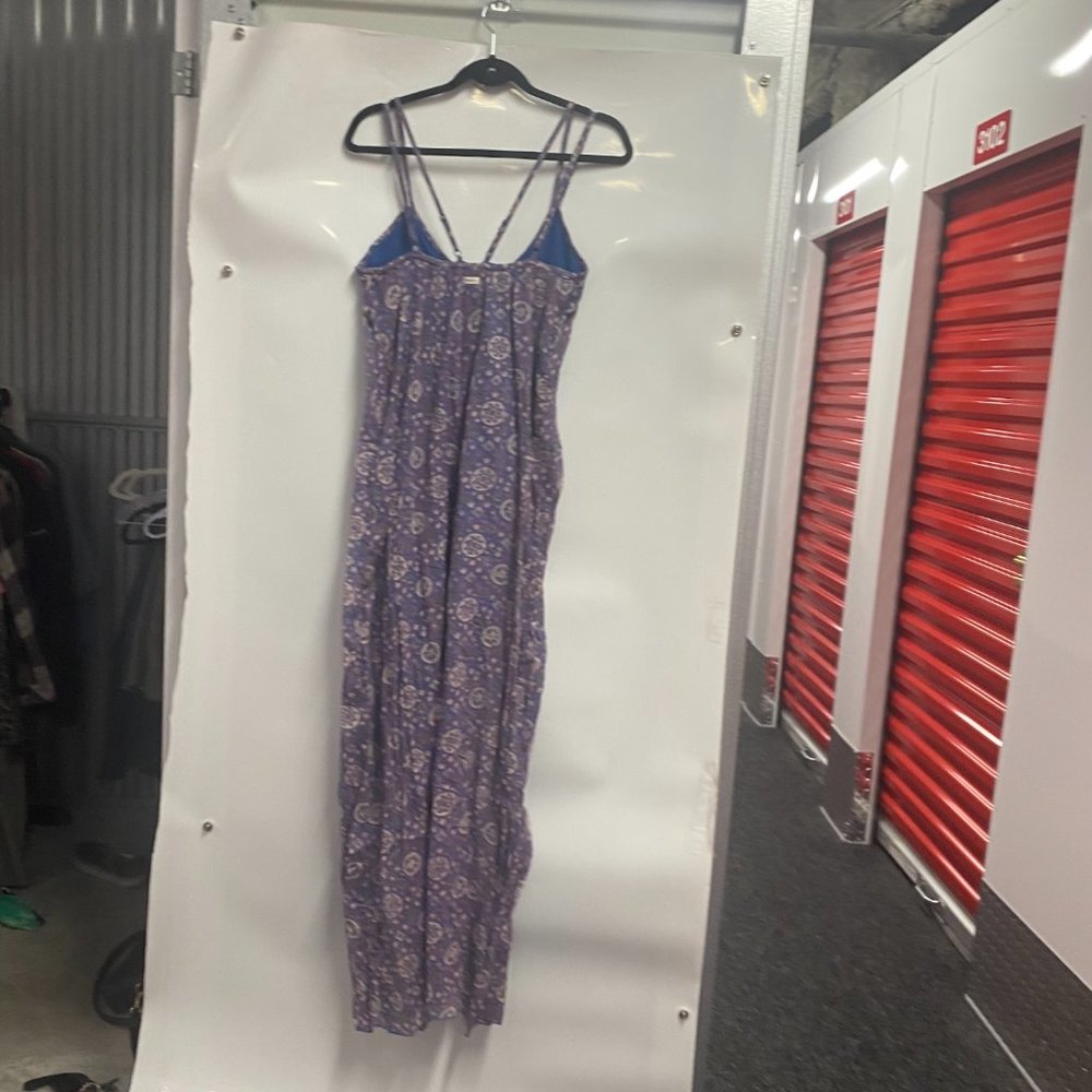 Rvca Blue Purple boho strappy Maxi Dress Size M - Picture 3 of 7